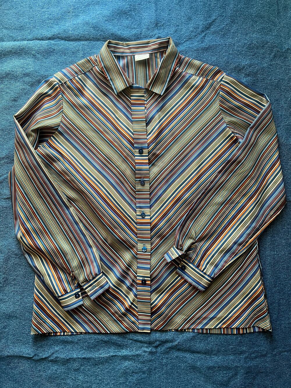 Vintage Pykettes Striped Button Down Blouse